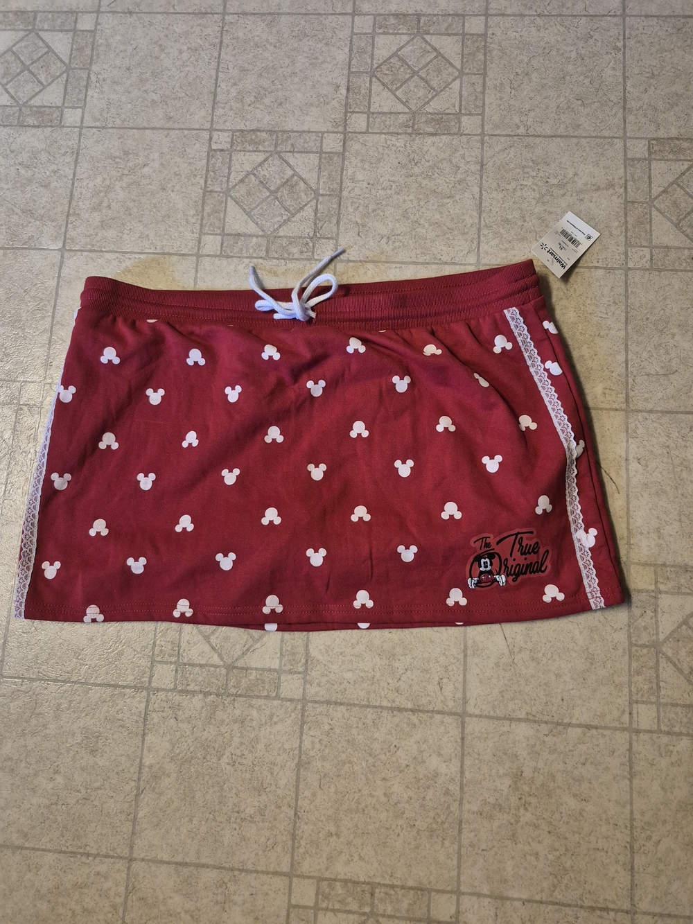 Disney Mickey Mouse Red & White Lace Trim Skort XL